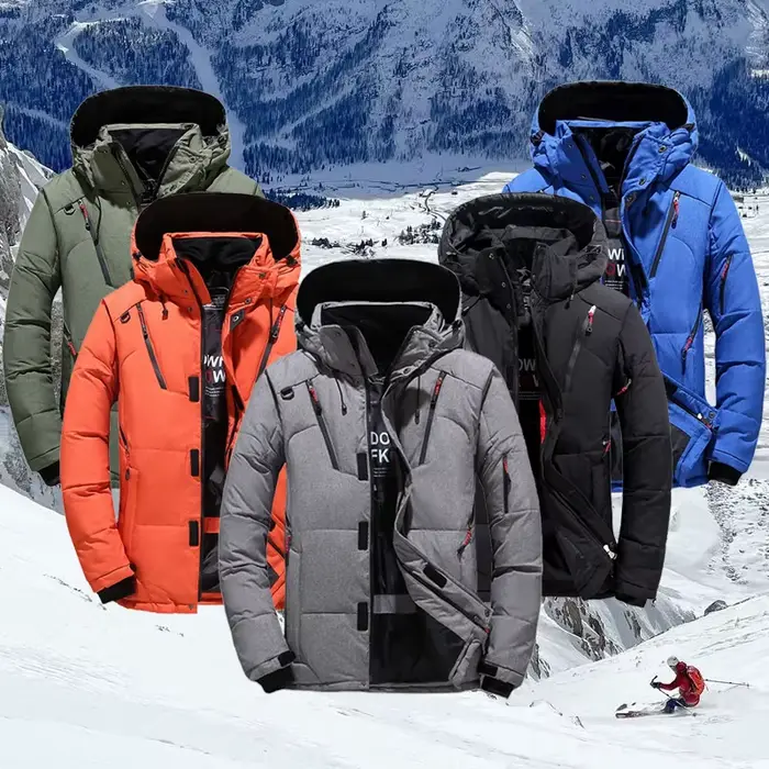 Veste Coupe-Vent Trempée Ski Montagne Hiver Camping Sports de Plein Air Homme Chaleur Protection