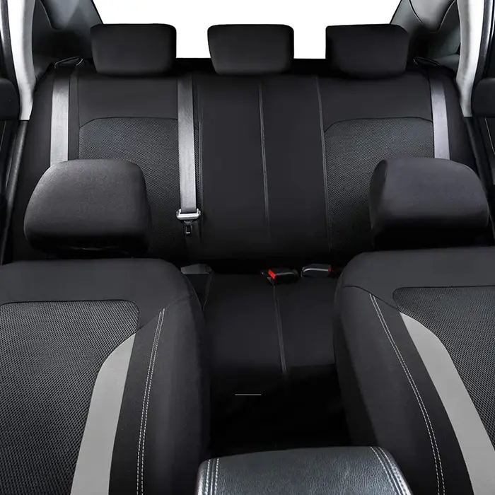 AUTOKING housses de siège universelles en maille grise pour voiture avec 3 fermeture éclair siège ar
