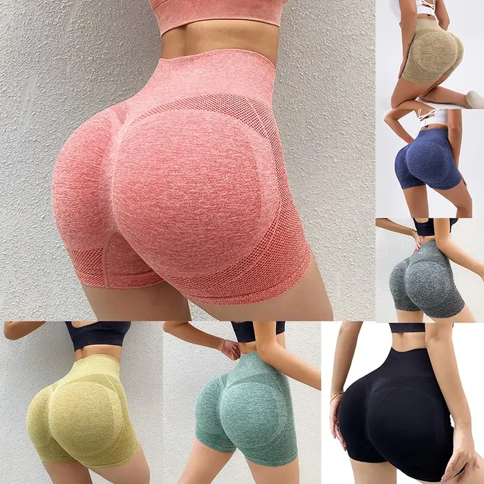 Shorts de sport pour femmes taille haute push-up résistants à l'eau pour yoga, jogging et cyclisme