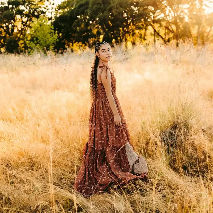 Robe de photographie pour femmes, élégante, en tissu de coton imprimé, Camisole, robes de photograph