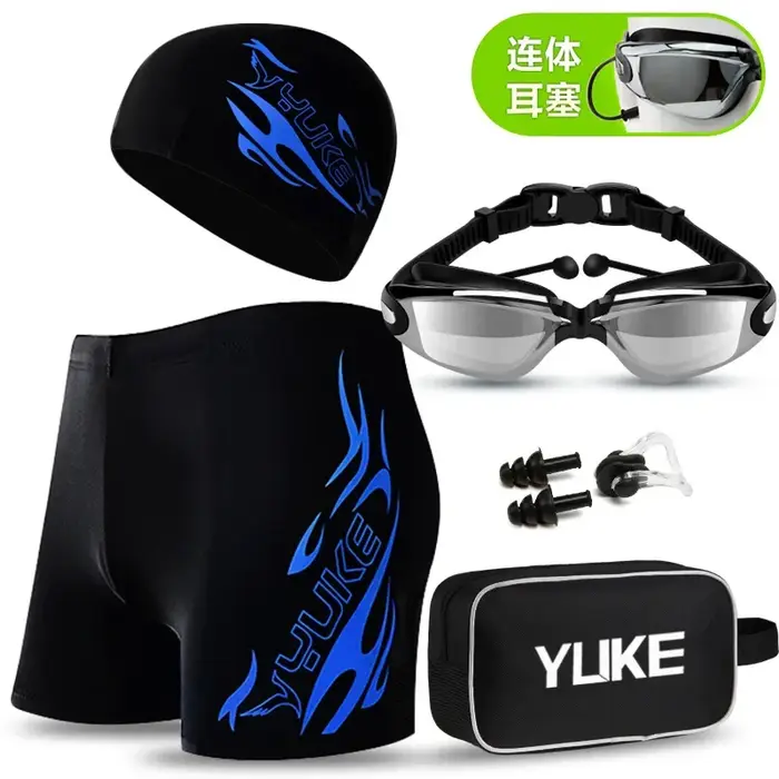 YUKE maillots de bain hommes maillots de bain avec lunettes de natation bouchon bouchons d'oreille p