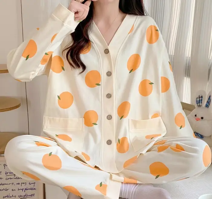 Vêtements mensuels printemps et automne pyjamas de maternité post-partum été Section mince allaiteme