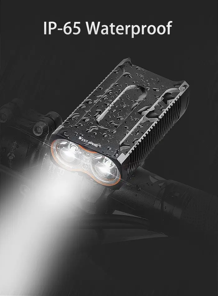 WEST BIKING-enquêter avant étanche à 2 LED pour vélo de route et VTT, éclairage de sécurité à haute 