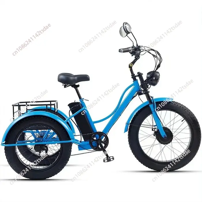 Vélo électrique de montagne 750W à trois roues pour personnes âgées et adultes avec sièges ergonomiques pour randonnées et sorties familiales