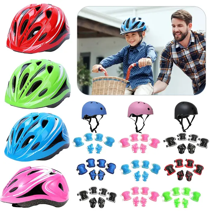Casque de vélo respirant pour enfants avec protection sûre et genouillères pour sports de plein air et pièce de sauna