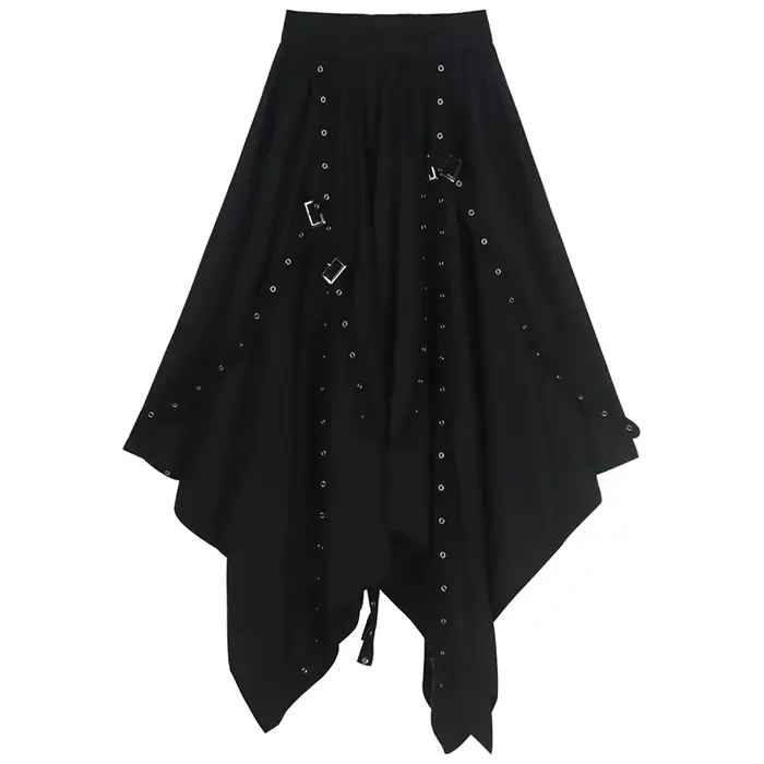 Jupe noire Harajuku pour femmes, Steampunk, gothique, Vintage, victorien, gitane, Hippie, fête Y2k, 
