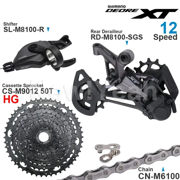 SHIMANO DEORE XT M8100 groupe 12 vitesses avec levier de vitesse dérailleur arrière CN-M6100 chaîne 