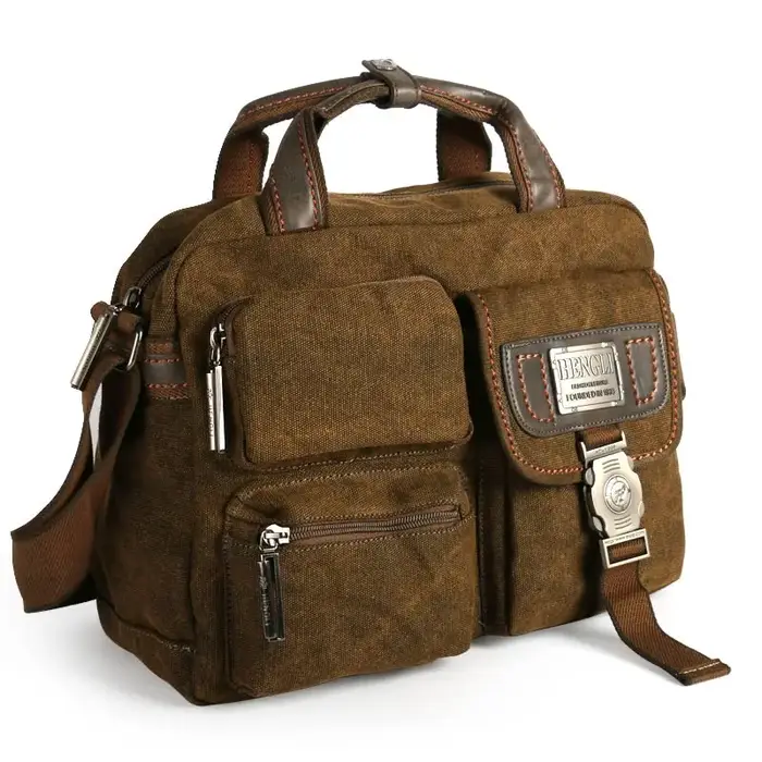 Ruil – mallette multifonction rétro classique pour hommes, porte-documents en toile, Vintage, résist