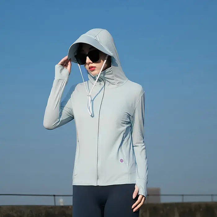 Vêtement été couple en soie glacée - Protection UV légère pour sport et loisirs en extérieur