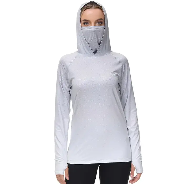 Bassdash-Sweat à capuche de pêche pour femme, chemise avec masque facial, trous pour les pouces, FS2