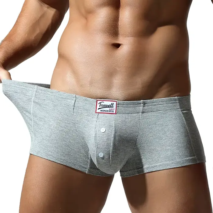 Sous-vêtements plats pour hommes en coton synthétique haute élasticité surélevés boutons coupe slim confortable couleur unie pour homme occassions spéciales quotidienne activité physique