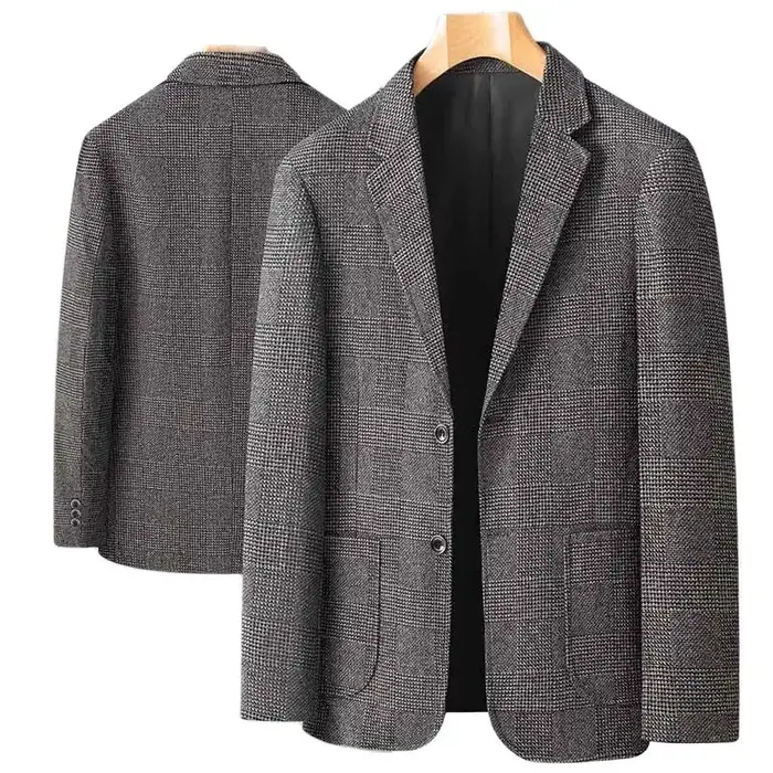 Blazer décontracté pour homme, coupe ample, 13 couleurs, veste de costume à carreaux toutes saisons 