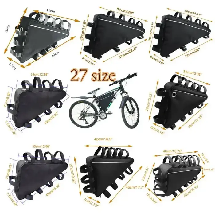 27 tailles VTT Triangle Tube cadre sac étui batterie vtt stockage protéger