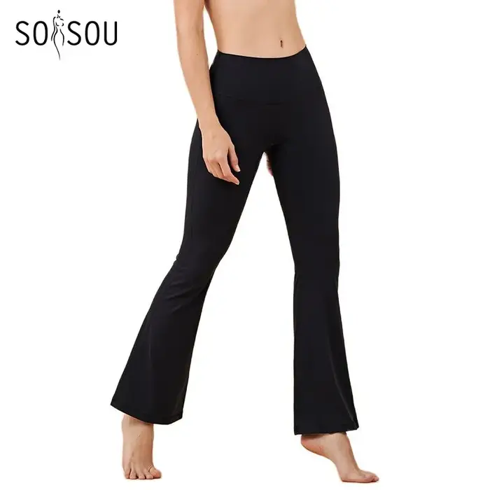 SOISOU – pantalons de sport pour femmes, Leggings de Yoga, bas à cloche, serrés, élastiques, respira