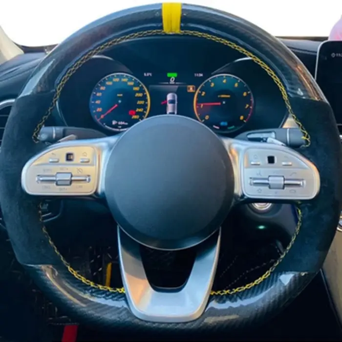 Juste de volant de voiture en daim tressé, accessoires de voiture, Mercedes-Benz Classe S W222 GLC C
