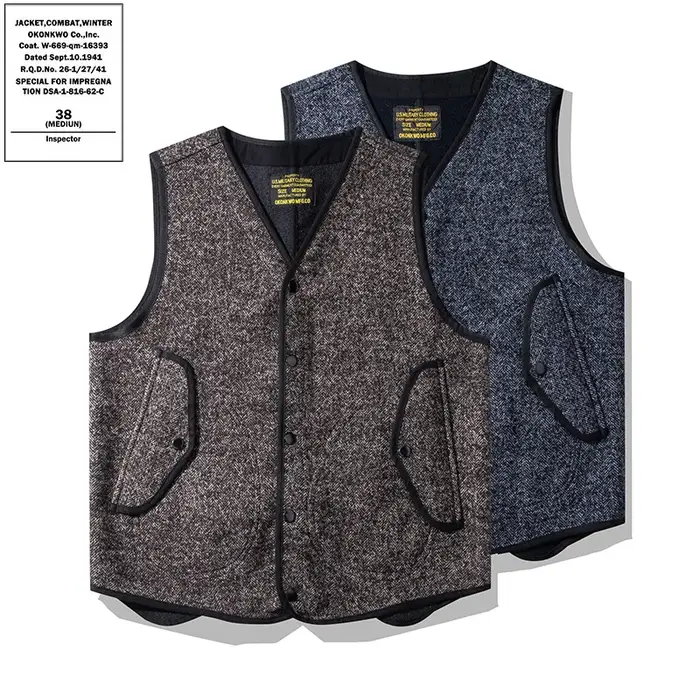 OKONKWO AMEKmp I-Gilet en Peluche Chaud à Col en V, Fleur Grossière Britannique, Voyage en Plein Air