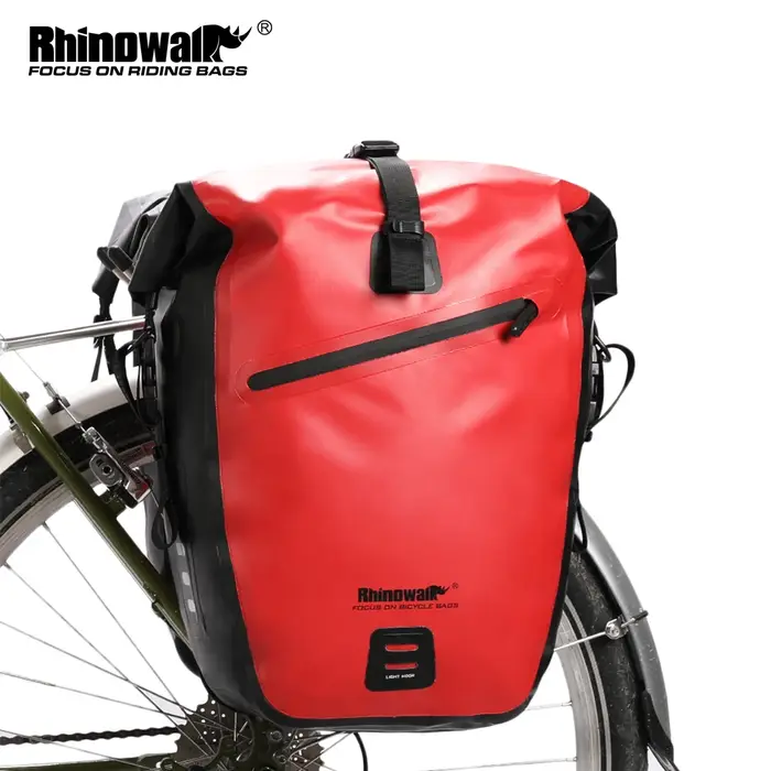 Bal inowalk-Sac de vélo rouge étanche, sac de vélo de voyage, sacs de coffre de siège arrière de vél