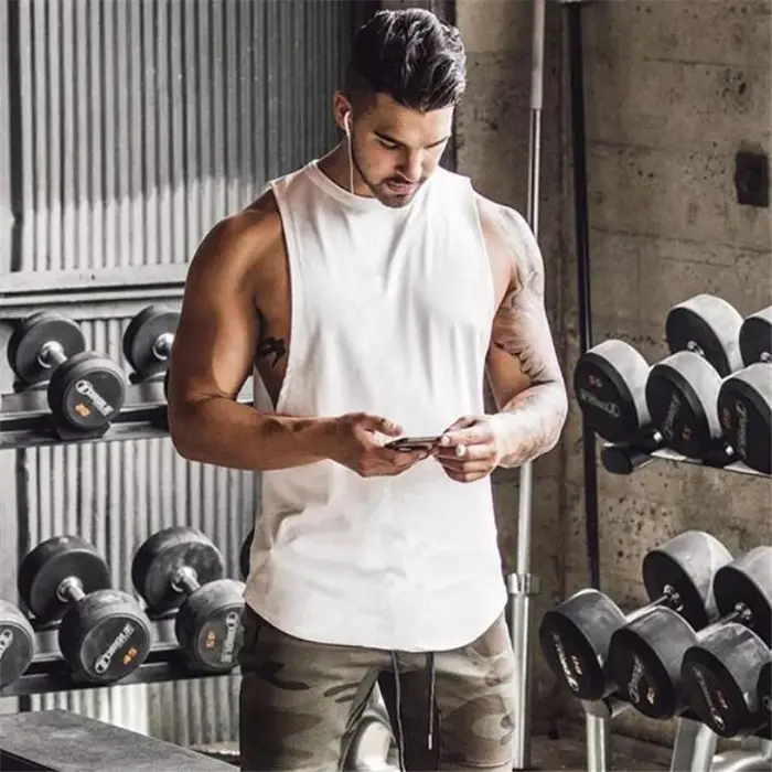 Gilets unis pour hommes, débardeur musculaire de musculation, Fitness, Sport, T-Shirt ample sans man