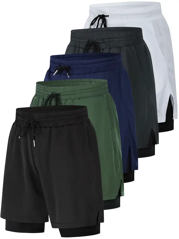 Short course homme 2 en 1 compression - Poche sécurisée pour salle de sport et entraînement intensif