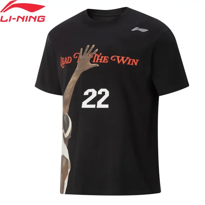 T-shirt Li-Ning Jimmy Butler basket-ball homme 100% coton coupe ample mode loisirs AHSV409