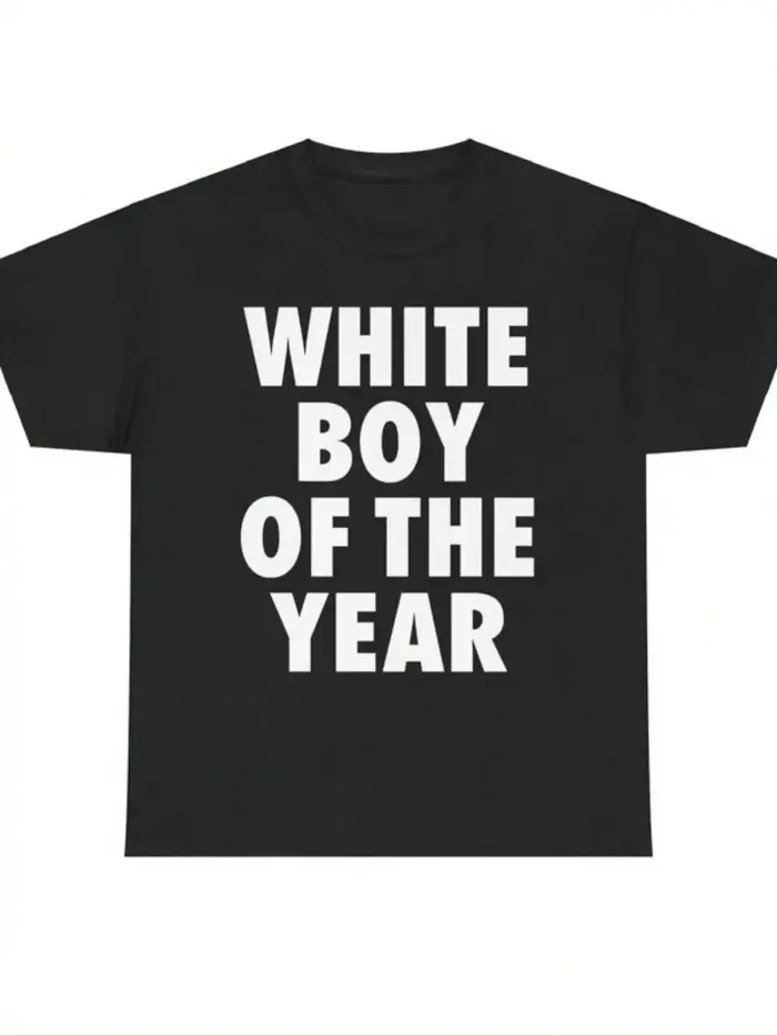 Blanc garçon de l'année t-shirts imprimé à manches courtes T-shirt rétro décontracté Streetwear Vint