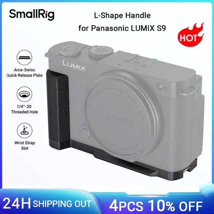 SmallRig-Poignée en forme de L pour Panasonic LUMIX S9, plaque de dégagement rapide Arca-Swiss pour 