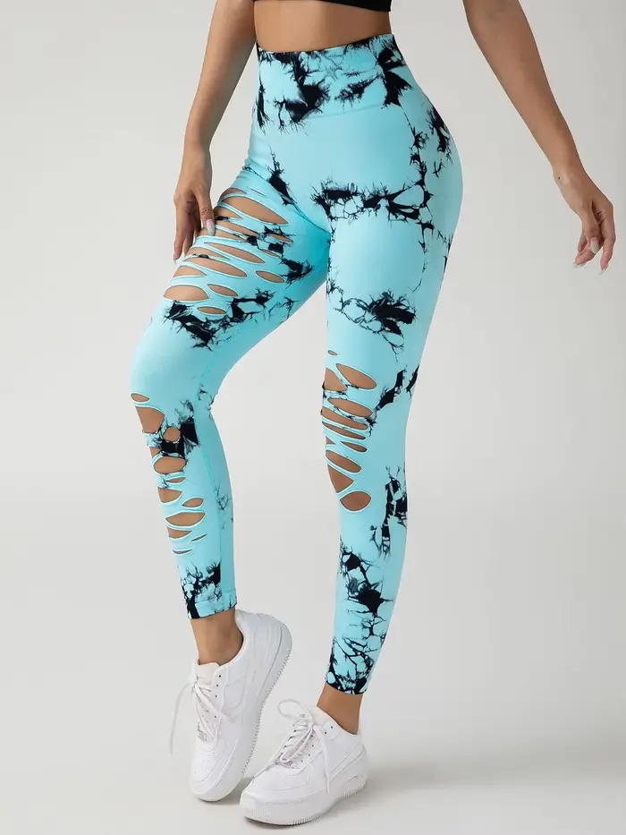 Mode femme sans couture cravate colorant SkinnyYoga pantalon nouveau décontracté évider taille haute