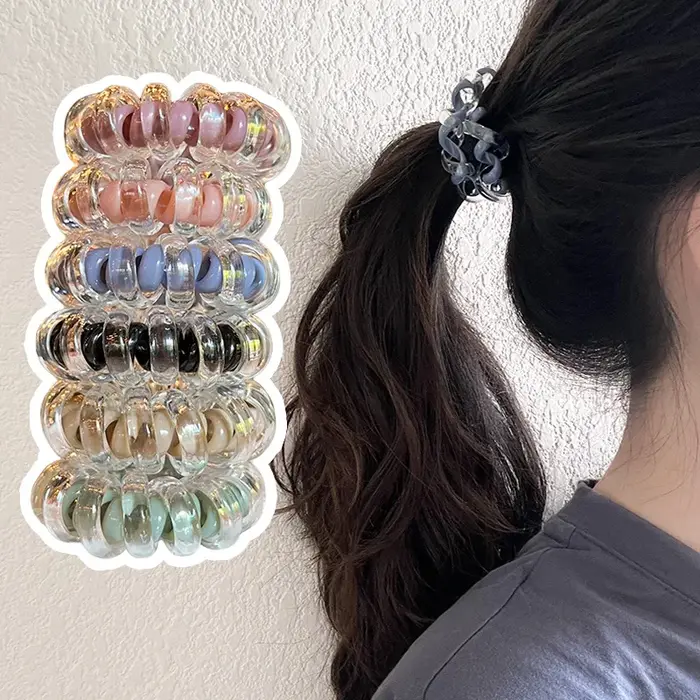 Attache à cheveux élastique en plastique pour femmes