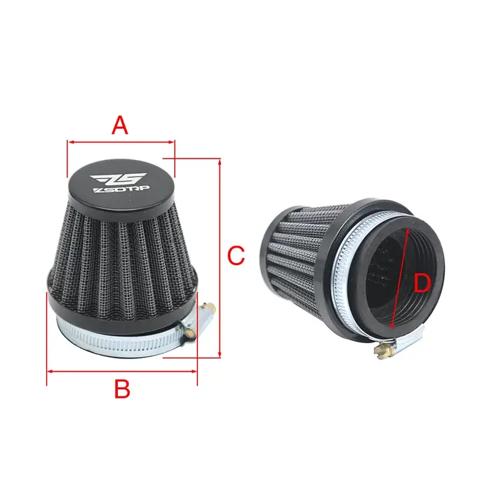 ZSDTRP-Filtre à air à pince universel pour carburateur de moto, nettoyeur conique d'entrée, 35mm 38m