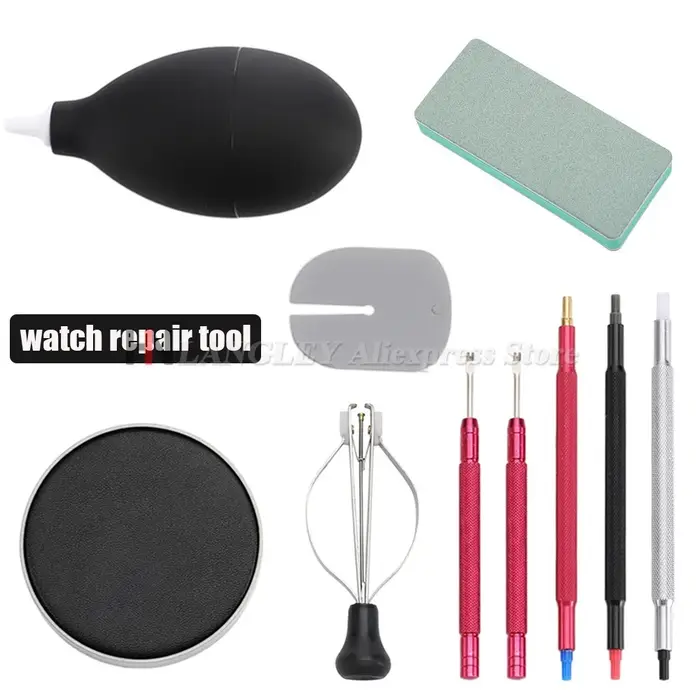 Kit de réparation de montres avec souffleur en caoutchouc tampons de protection stylo à aiguille brosse de nettoyage et outils d'entretien pour horlogers occasions spéciales et quotidiennes