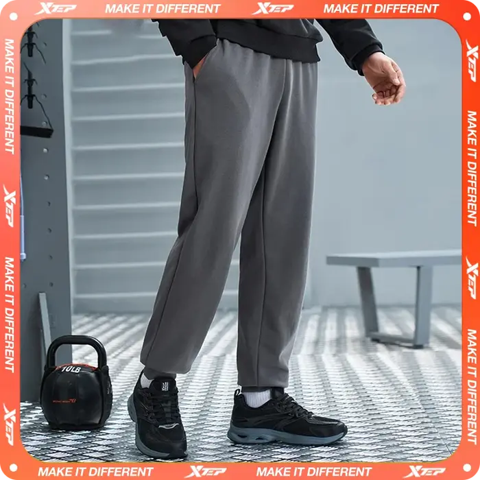 Xtep pantalons en tricot pour hommes automne doux respirant pantalon à la mode rétro bas confortable