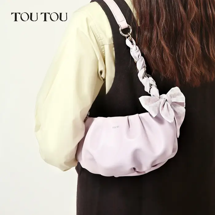 TOUTOU Cute Cloud Mini Hobo Bag pour femme, sac à bandoulière multi-usage en cuir PU souple, petit s