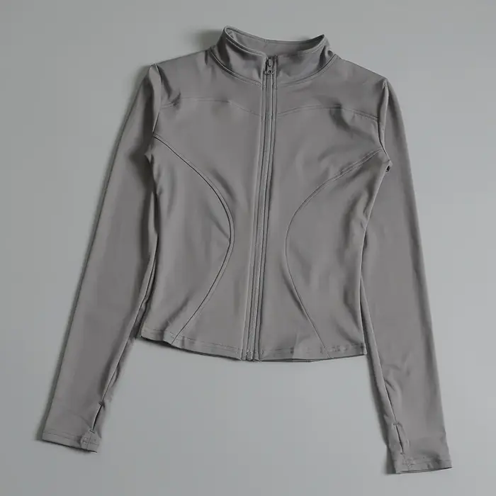 Veste de sport zip-up pour femme Gym Fitness - Veste d'entraînement recadrée pour le yoga et la course