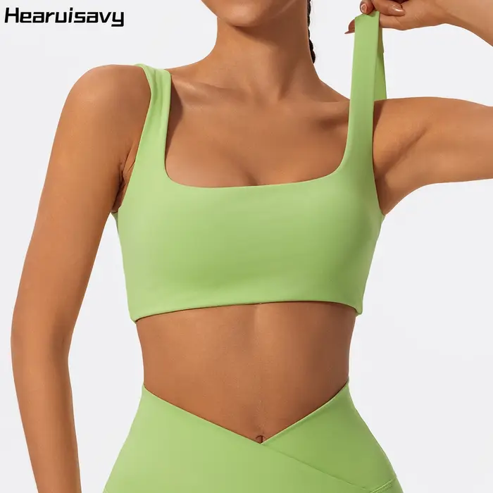 Hearuisavy Soutien-gorge de sport haute performance push-up pour femme, respirant, pour le yoga et l