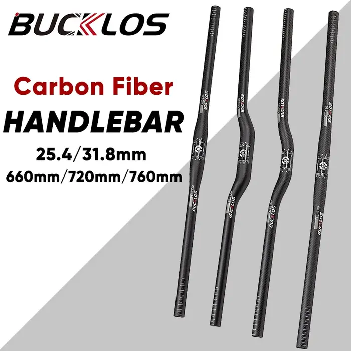 Guidon VTT carbone BUCKLOS 31.8mm 25.4mm ultraléger 660/720/760mm riser barre pièces