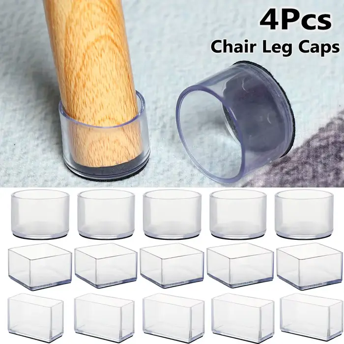 Coussinets transparents en silicone pour pieds de table et chaise, capuchons en PVC, couvre-pieds as
