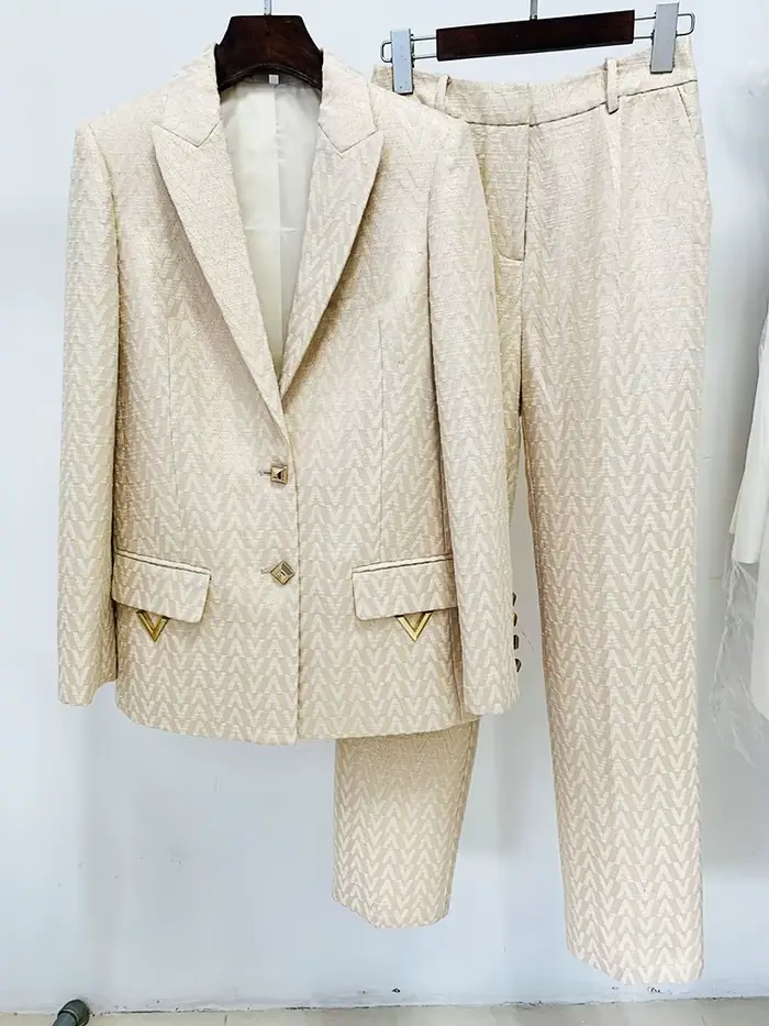 HIGH STREET Nouvelle Collection 2026 Ensemble de Costume de Créateur pour Femme, Blazer et Pantalon 