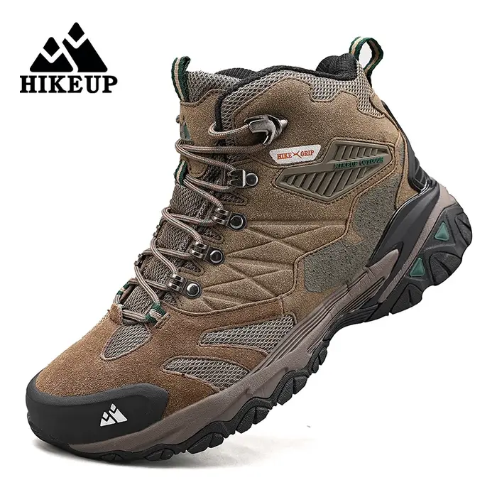 Bottes de randonnée homme imperméables en daim HIKEUP - Trekking, militaire et hiver extérieur