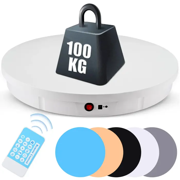 CNCBSR Présentoir rotatif électrique 52 cm 360 °   Kit de plateau tournant, porte-bijoux pour photog