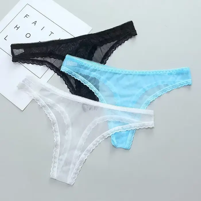 Culottes transparentes pour femmes avec dentelle fine, sous-vêtements sexy sans couture pour une allure élégante et audacieuse occasions spéciales