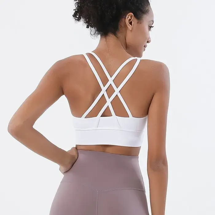 Soutien-gorge nylon respirant femme yoga fitness course sexy sport