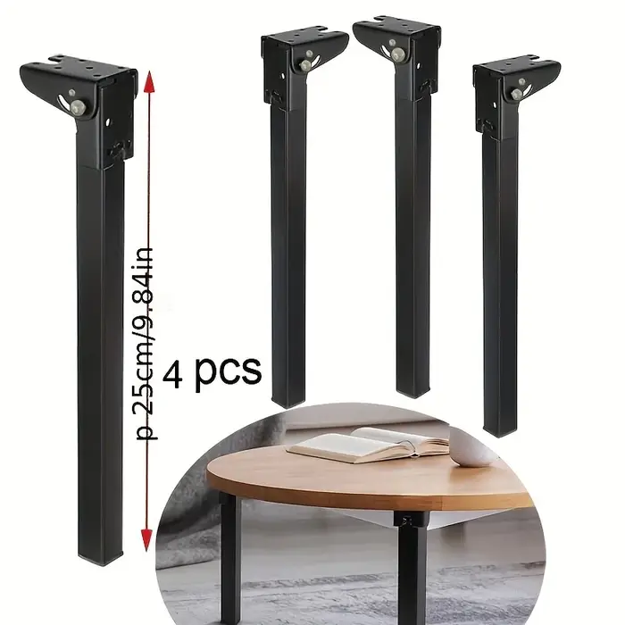 Pieds de meubles pliables pour table d'ordinateur portable, pieds de remplacement pour table basse, 