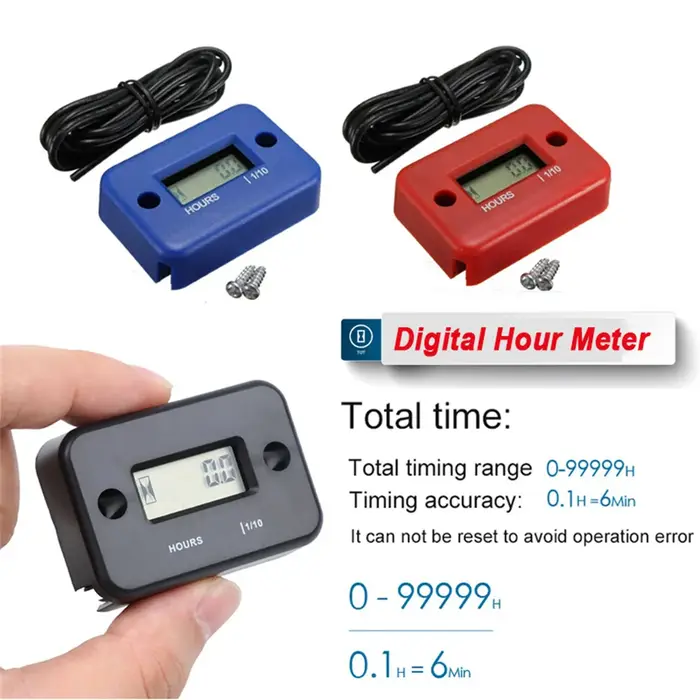 Compteur d'heures numérique LCD pour ATV, moto, horloges, motoneige, bateau, générateur, vélo, acces