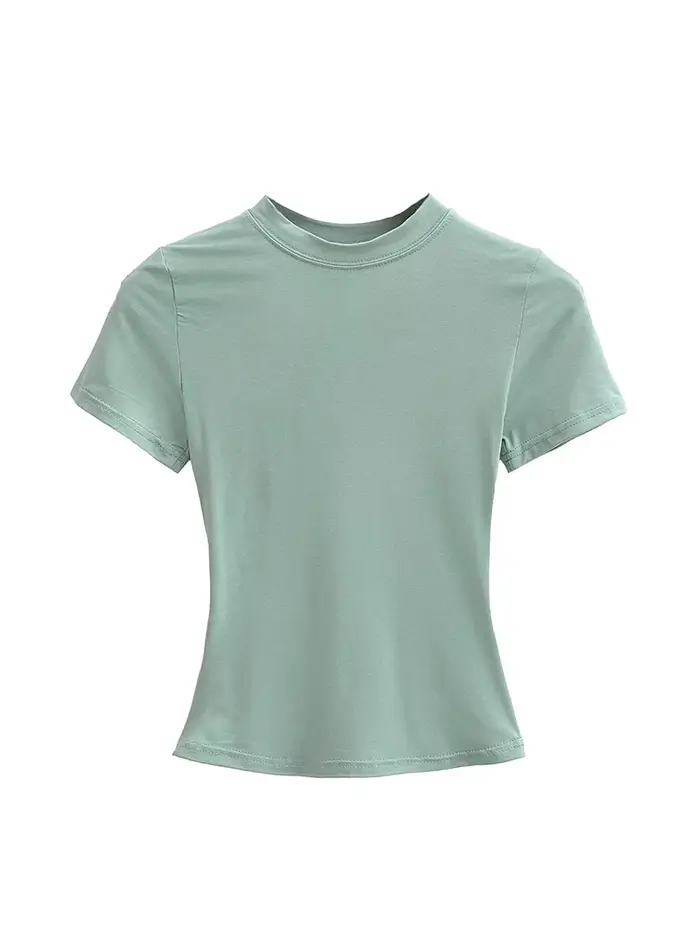T-shirt manches courtes pour femmes, décontracté, de haute qualité, Sexy, Slim, tendance, couleur un
