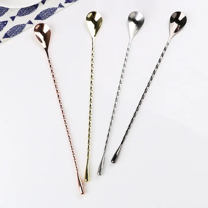 Cuillère à mélanger cuillère à Cocktail 30/40cm outils de barman en acier inoxydable Bar cuillère à 