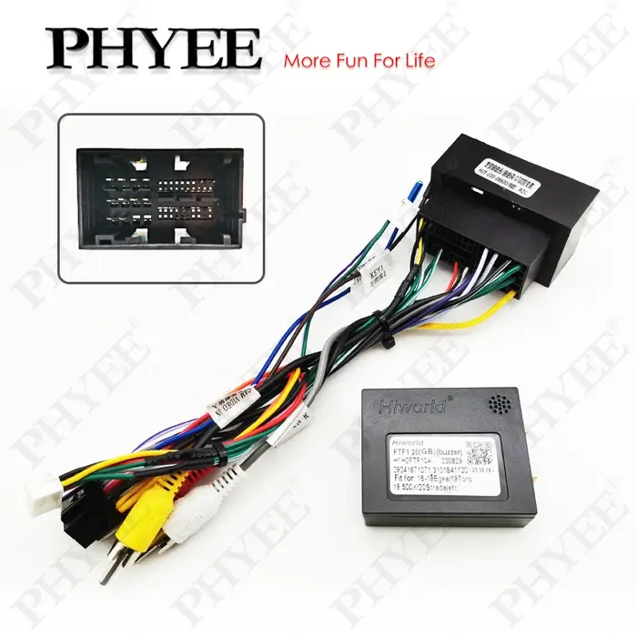 Décodeur de bus CAN de harnais 52 broches, rétention SWC RCA P&P 16 broches Android, pour Fiat 500 5