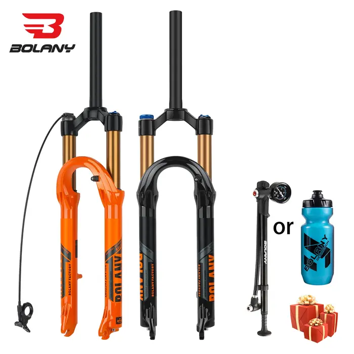 BOLANY-Fourche à air pour vélo de montagne orange, pièces de vélo en alliage de magnésium, suspensio