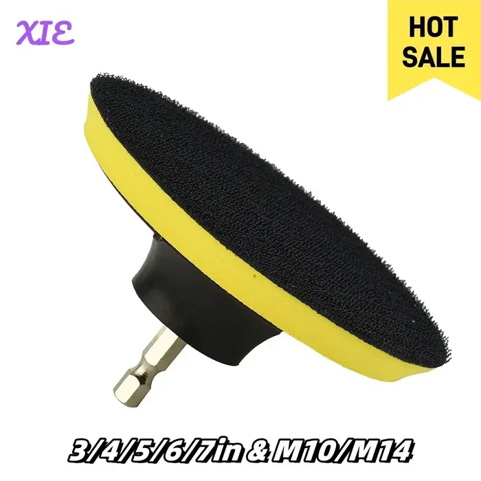 Tampon de ponçage avec adaptateur de perceuse M10/M14, 3/4/5/6/7 pouces, pour le polissage, le netto