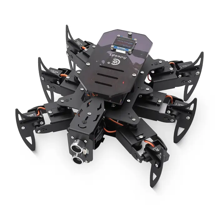 Adeept Ultimate Hexapod Spider Robot Kit, corps métallique, programmation Arduino, télécommande WiFi