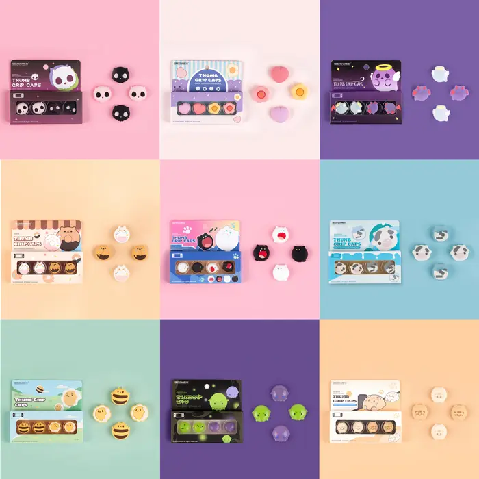 Super mignon Silicone souple Joycon pouce bâton poignée capuchon Joystick couverture pour interrupte